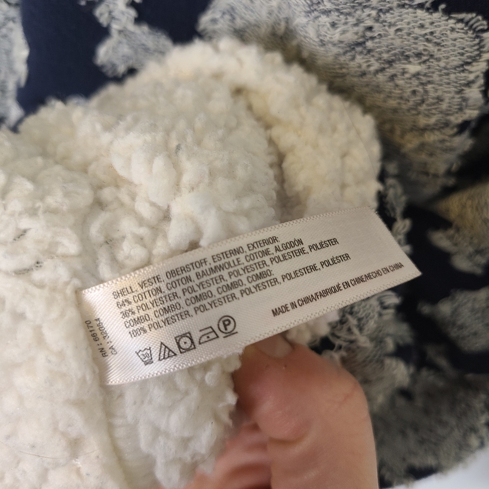 Lilka by Anthropologie Navy Sherpa Lined Hooded Robe - Picture 14 of 16